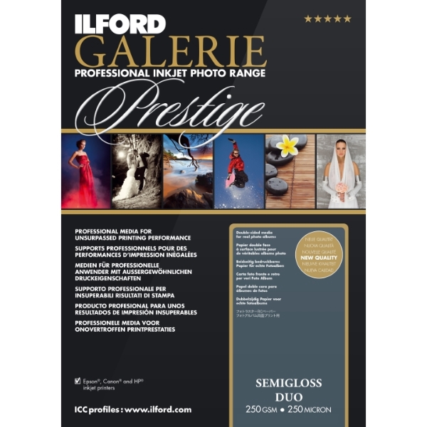 ILFORD GALERIE SEMI-GLOSS DUO 250GSM A4 100 SHEETS