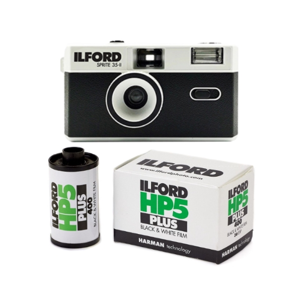 ILFORD SPRITE 35-II CAMERA BLACK/SILVER HP5 24 EXP