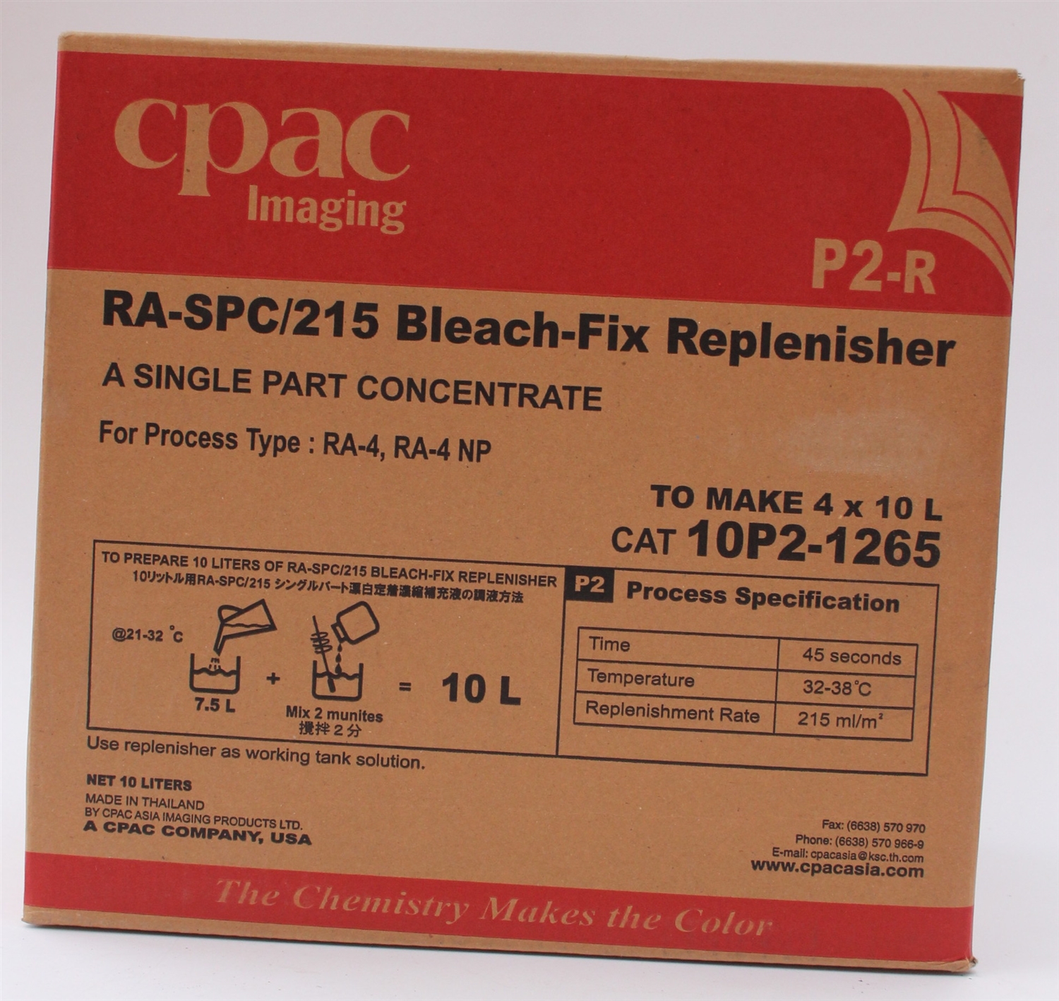 CPAC RA4 BLEACH FIX REPLENISHER 4 X 10L