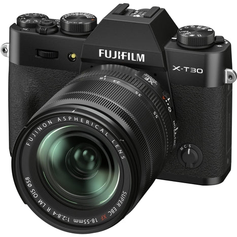 FUJIFILM X-T30 II BLACK MIRRORLESS CAMERA WITH XF 18-55MM R LM OIS BLACK LENS