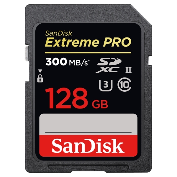 SANDISK EXTREME PRO SDHC UHS-II MEMORY CARD 128GB 300MB/S R