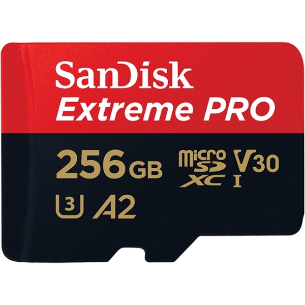 SANDISK EXTREME PRO MICROSDXC UHS-I V30 U3 C10 A2 256GB MEMORY CARD -170MB/S R, 90MB/S