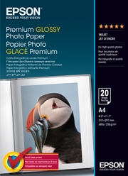 EPSON PREMIUM GLOSSY PHOTO PAPER A4 QTY 20 SHEETS