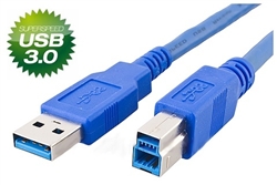 USB 3.0 CABLE TYPE A TO B M/M  BLUE 3M