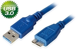 USB 3.0 CABLE TYPE A TO MICRO-USB B M/M BLUE 3M